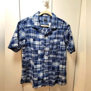 Todd Snyder Camp Collar Indigo Patchwork Short Sleeve Shirt - BRAND NEW w TAGS!